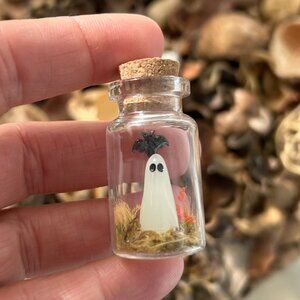 Adopt a Ghost in a Jar - GLOWS in the Dark - Ghost Bat Spirit Adoption Halloween